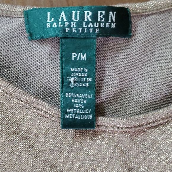 #32 Ralph Lauren P/M gold shimmering metallic sleeveless top - Picture 2 of 2